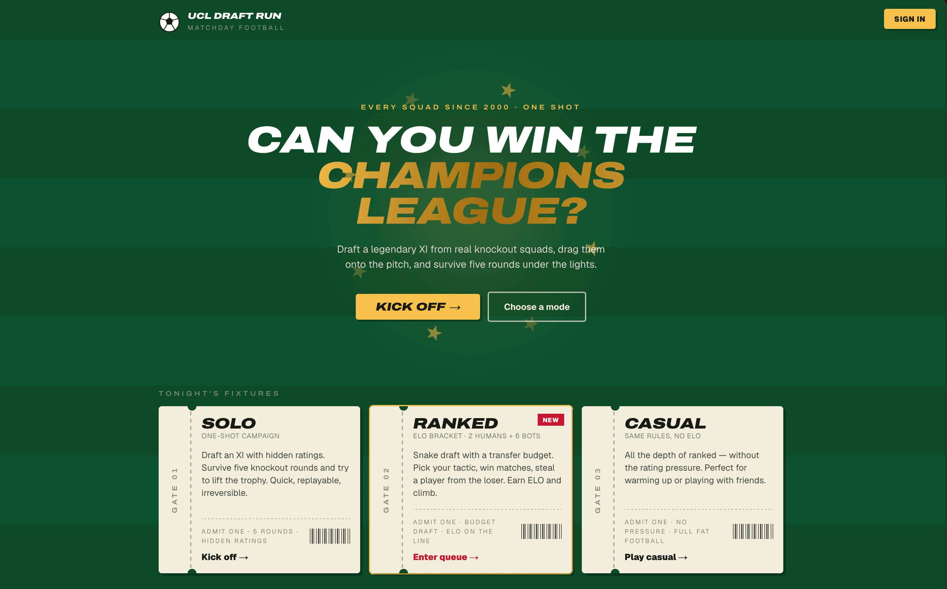 UCL Draft : draft fantasy Ligue des Champions, capture d'écran